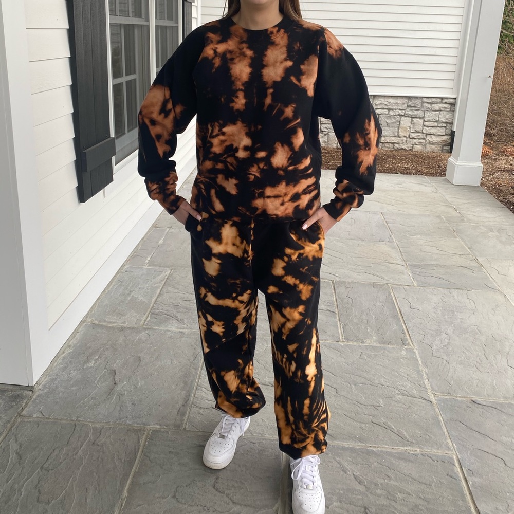 HANDMADE reverse dye sweat suit